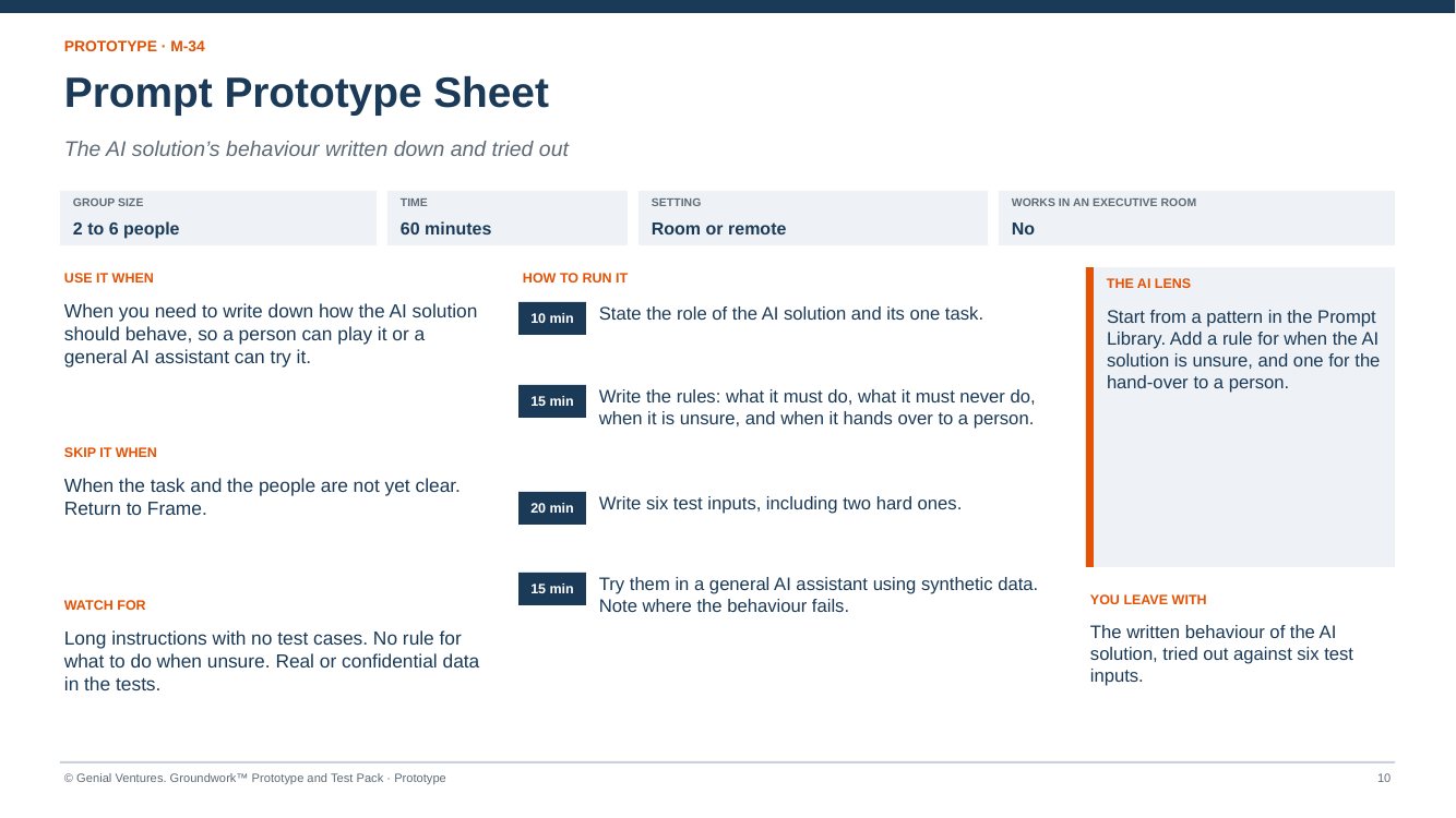 Prompt Prototype Sheet guide page